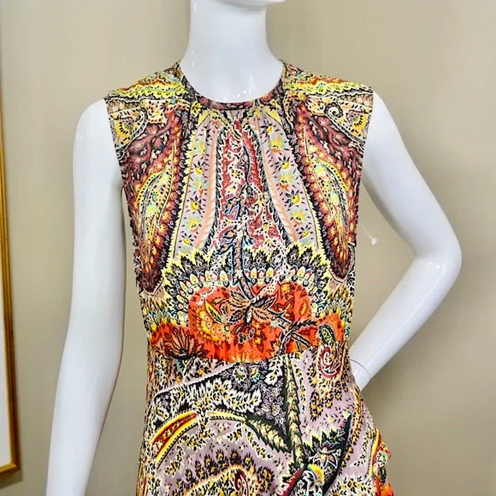 🇮🇹 ETRO Silk Paisley Print Midi Dress – Size 2 – Made in Italy - Picture 9 of 14